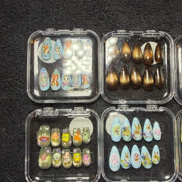 Blue Bunny & Bear Themed Small Pet Nail Set - Picture 2 of 2